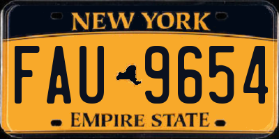 NY license plate FAU9654
