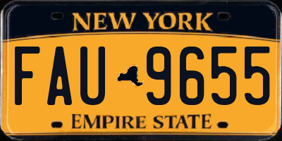 NY license plate FAU9655