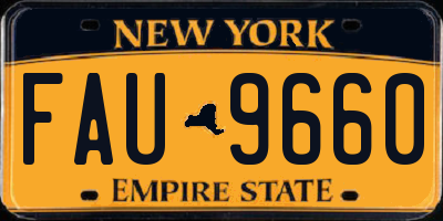NY license plate FAU9660