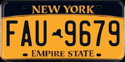 NY license plate FAU9679