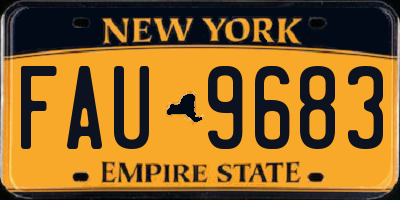 NY license plate FAU9683