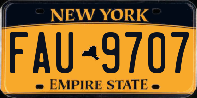 NY license plate FAU9707
