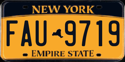 NY license plate FAU9719