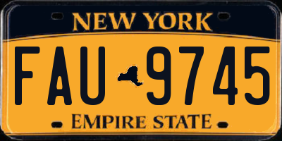 NY license plate FAU9745