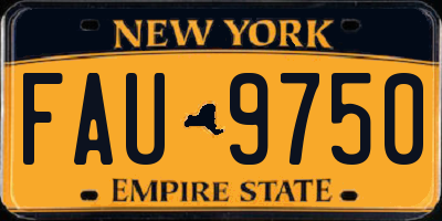 NY license plate FAU9750