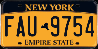 NY license plate FAU9754