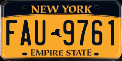 NY license plate FAU9761