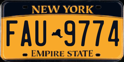 NY license plate FAU9774