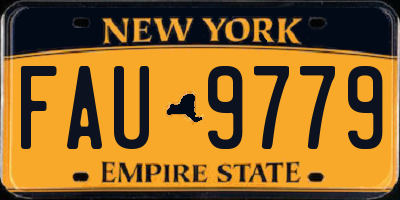 NY license plate FAU9779