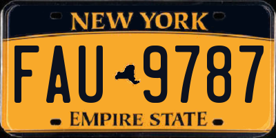 NY license plate FAU9787