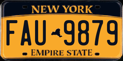 NY license plate FAU9879