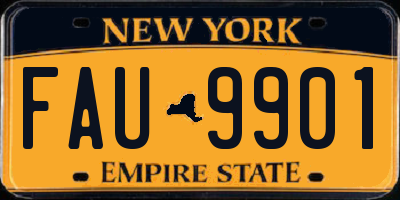 NY license plate FAU9901