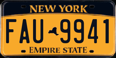 NY license plate FAU9941