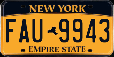 NY license plate FAU9943