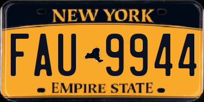 NY license plate FAU9944