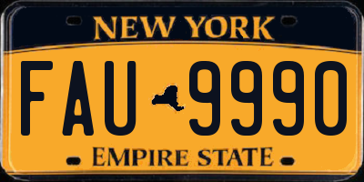 NY license plate FAU9990