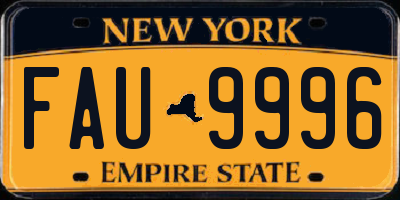 NY license plate FAU9996
