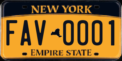 NY license plate FAV0001