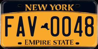 NY license plate FAV0048