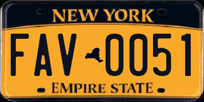NY license plate FAV0051