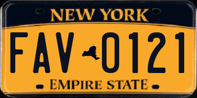 NY license plate FAV0121