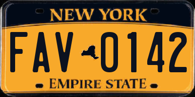 NY license plate FAV0142