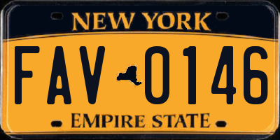 NY license plate FAV0146