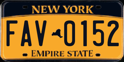 NY license plate FAV0152