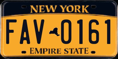 NY license plate FAV0161