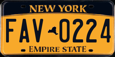 NY license plate FAV0224