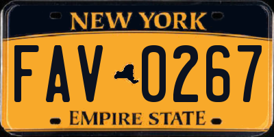NY license plate FAV0267