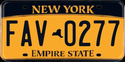 NY license plate FAV0277