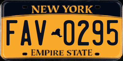 NY license plate FAV0295