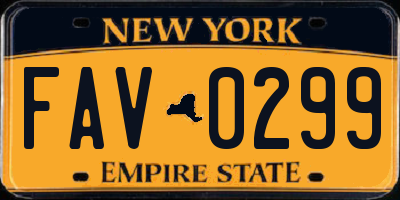 NY license plate FAV0299