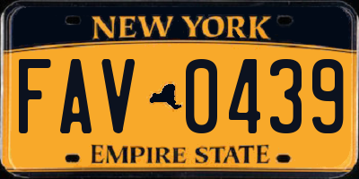 NY license plate FAV0439