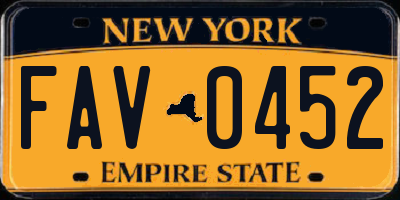 NY license plate FAV0452