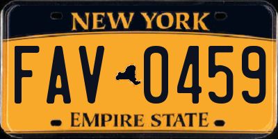 NY license plate FAV0459