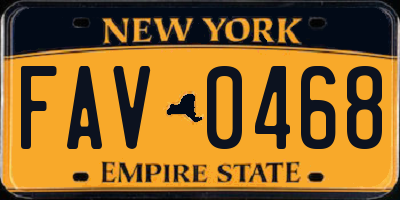 NY license plate FAV0468