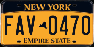 NY license plate FAV0470