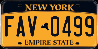 NY license plate FAV0499