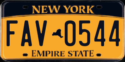 NY license plate FAV0544