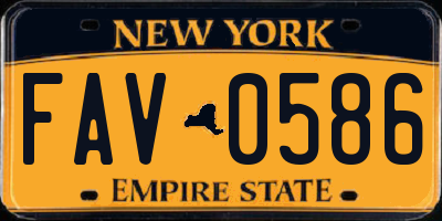 NY license plate FAV0586