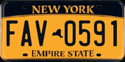 NY license plate FAV0591