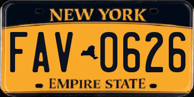NY license plate FAV0626