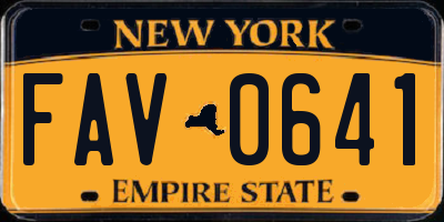 NY license plate FAV0641