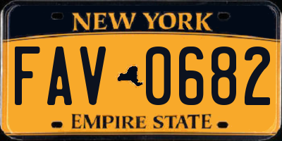 NY license plate FAV0682