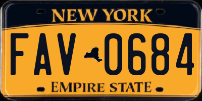 NY license plate FAV0684