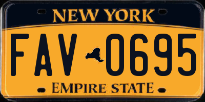 NY license plate FAV0695