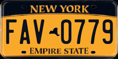 NY license plate FAV0779