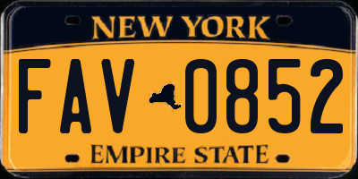 NY license plate FAV0852